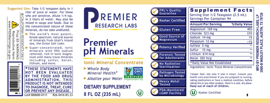 pH Minerals, Premier (8 oz) full label