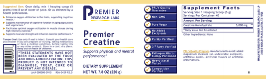 Creatine, Premier full label