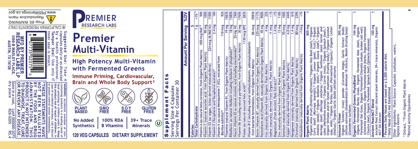 Multi-Vitamin, Premier full label