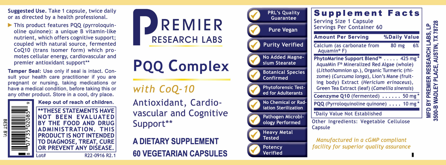 PQQ Complex, Premier full label