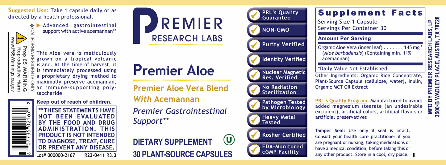 Aloe, Premier full label