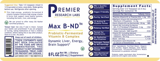 Max B-ND™ (Fermented) (8 oz) full label
