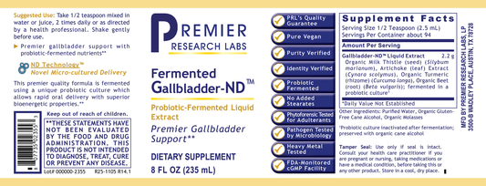 Fermented Gallbladder-ND™, Premier full label