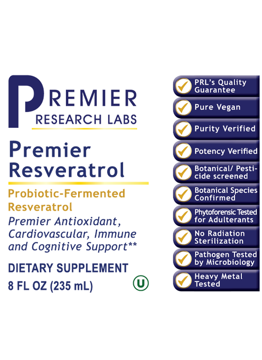 Resveratrol, Premier (Fermented) full label