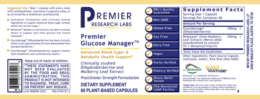 Glucose Manager™, Premier full label