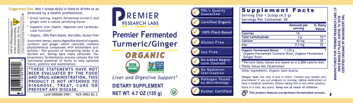 Fermented Turmeric/Ginger, Premier full label