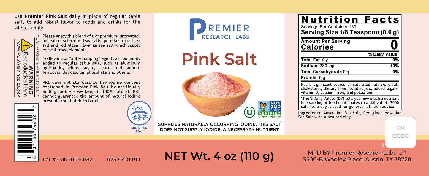 Premier Pink Salt (4 oz) full label
