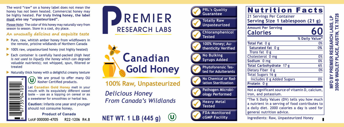 Canadian Gold Honey full label
