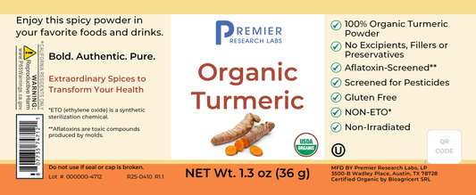 Organic Turmeric Spice Powder full label