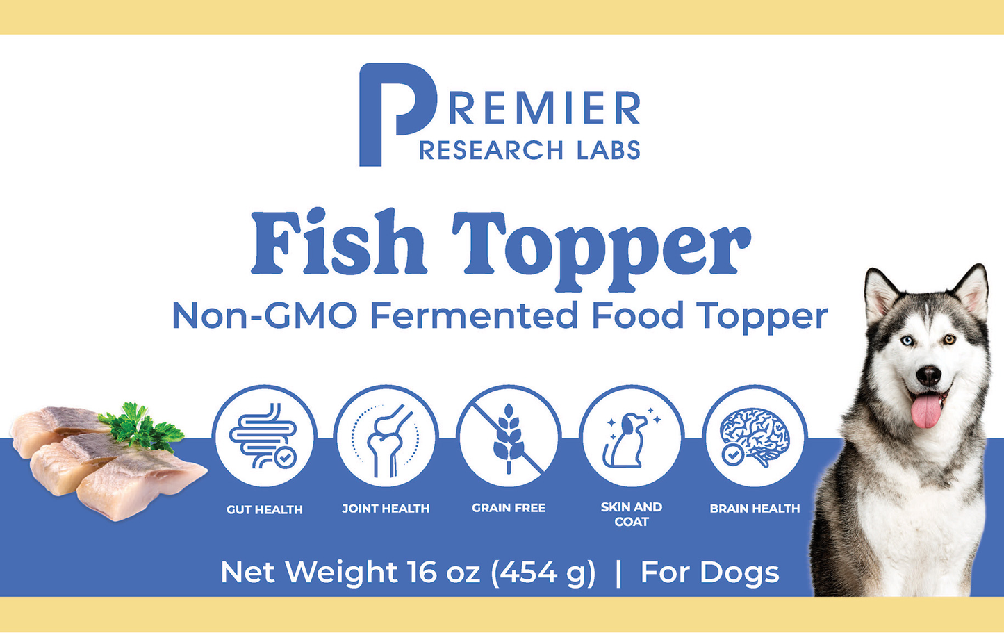 Pet Topper Fish full label