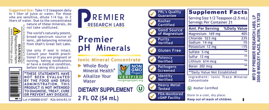pH Minerals, Premier (2 oz) full label