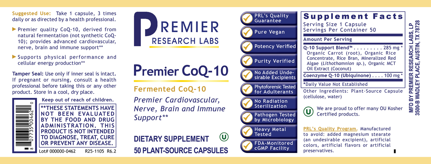 CoQ-10, Premier full label