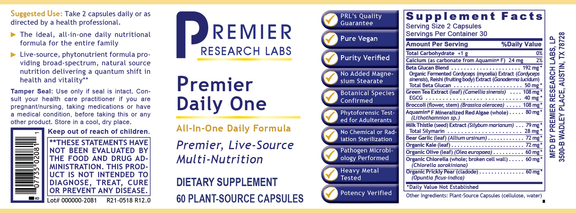Daily One, Premier full label