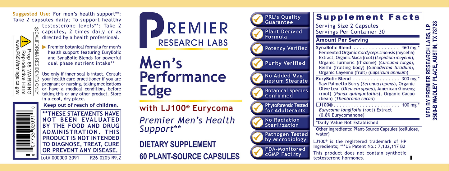 Men's Performance Edge full label