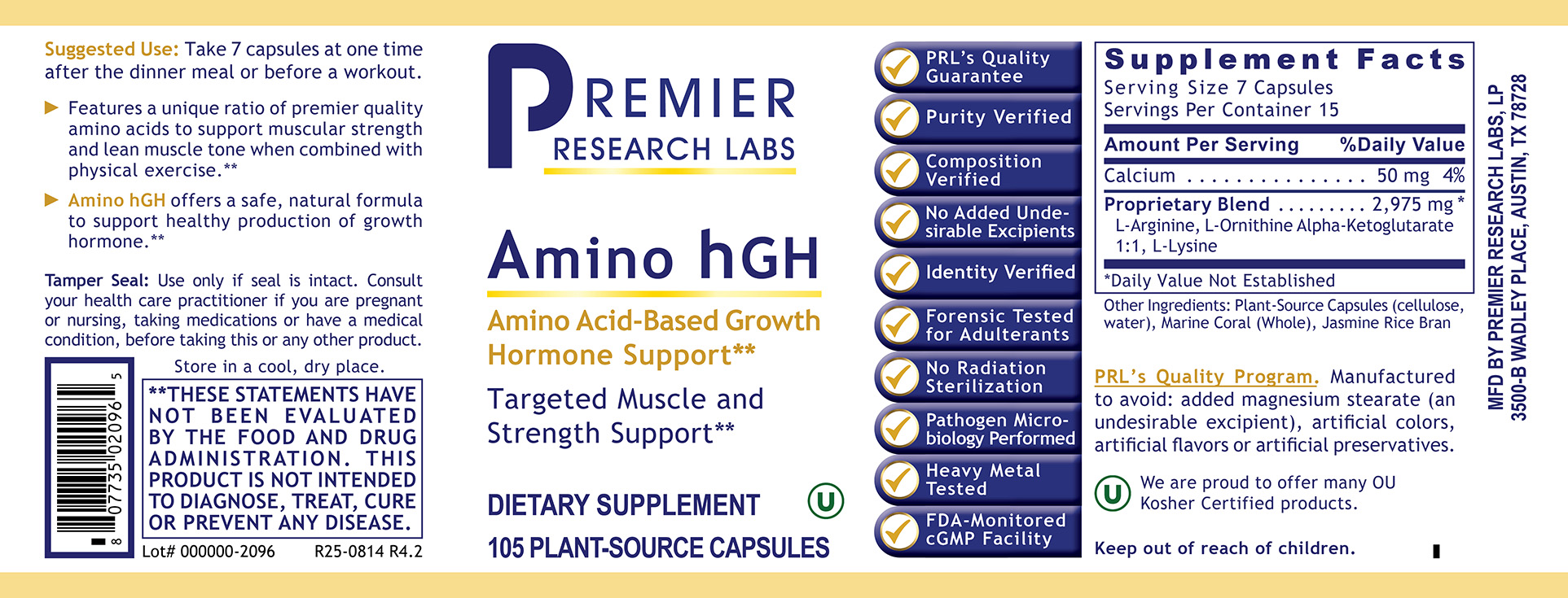 Amino hGH full label