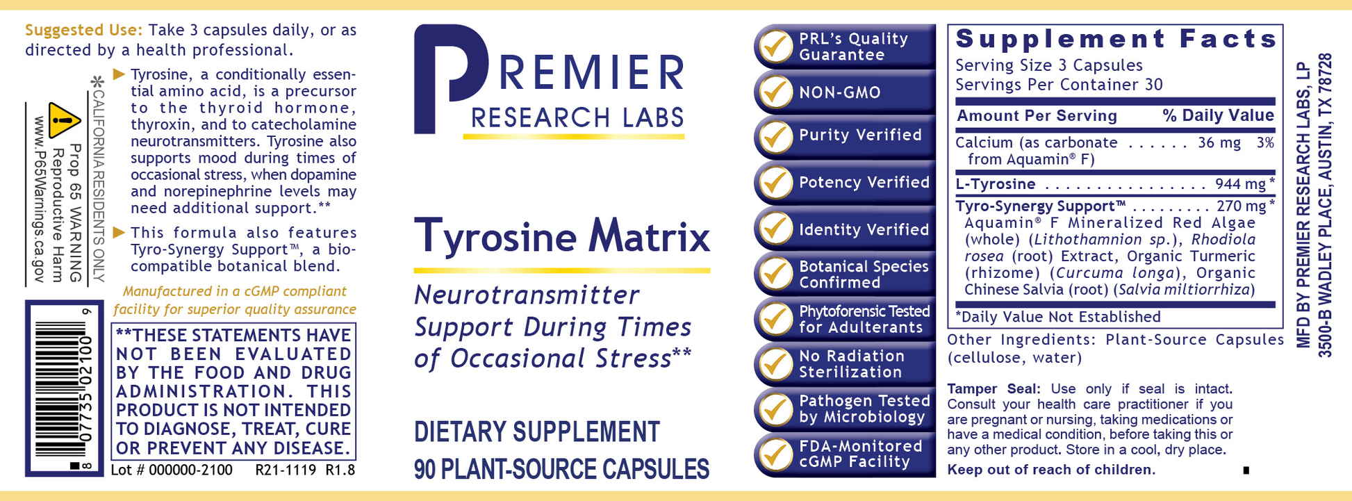 Tyrosine Matrix full label