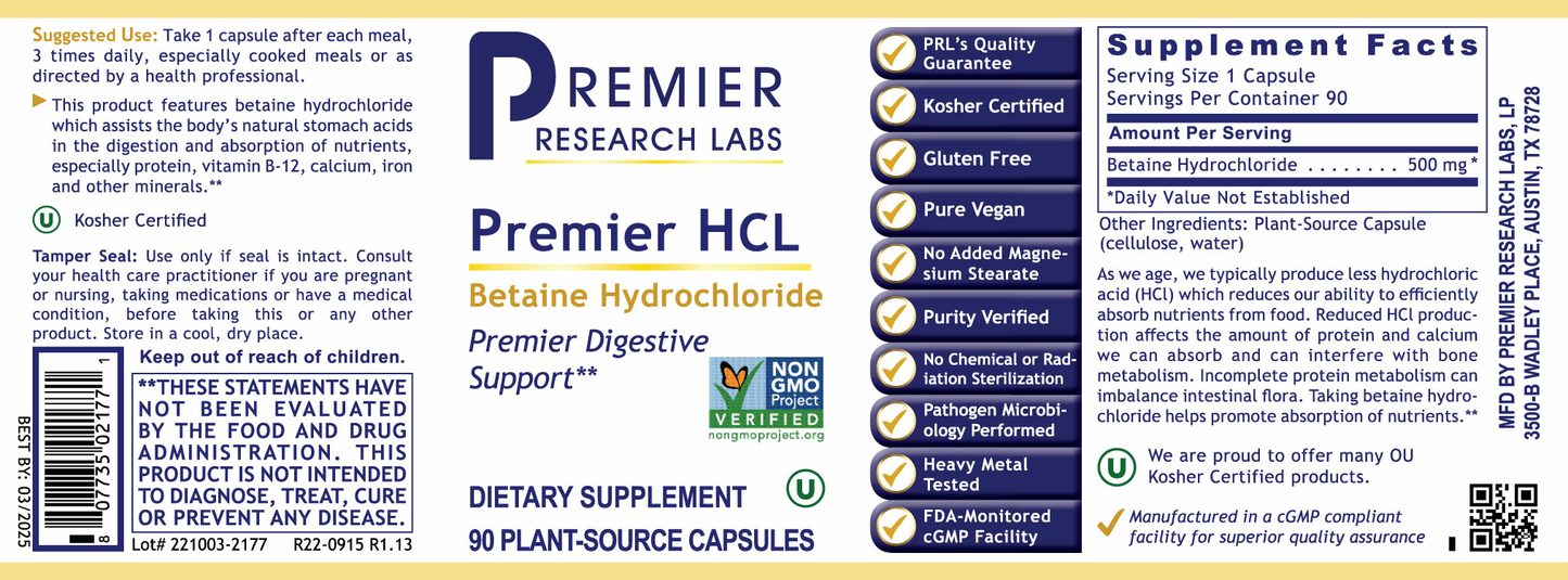 HCL, Premier full label