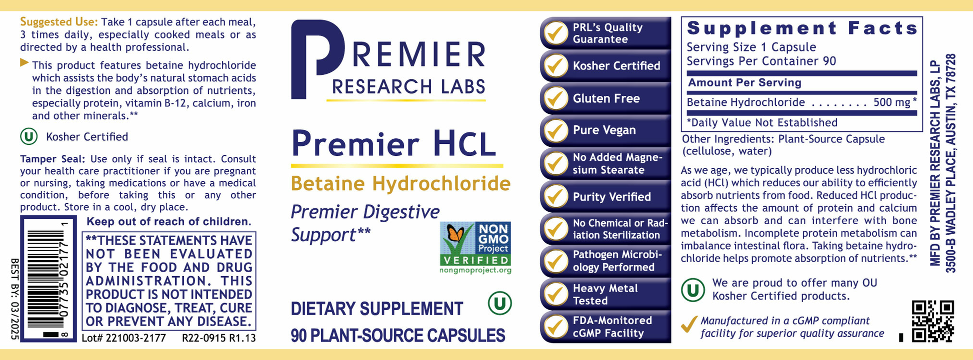 HCL, Premier full label