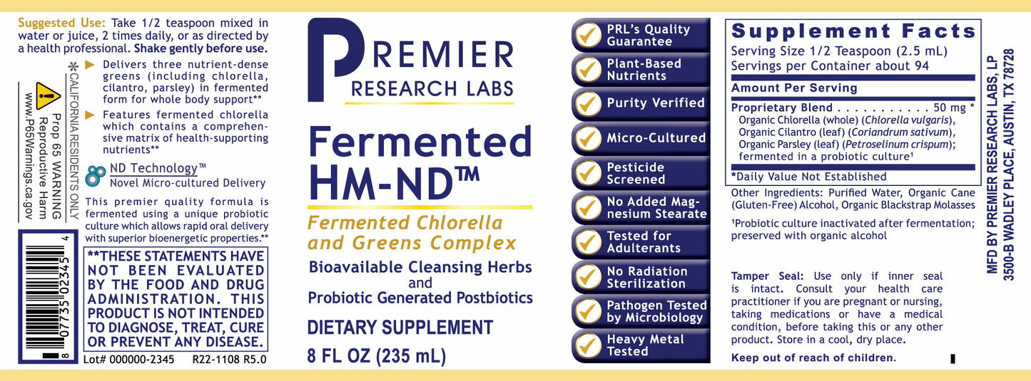 HM-ND™ (Fermented) full label