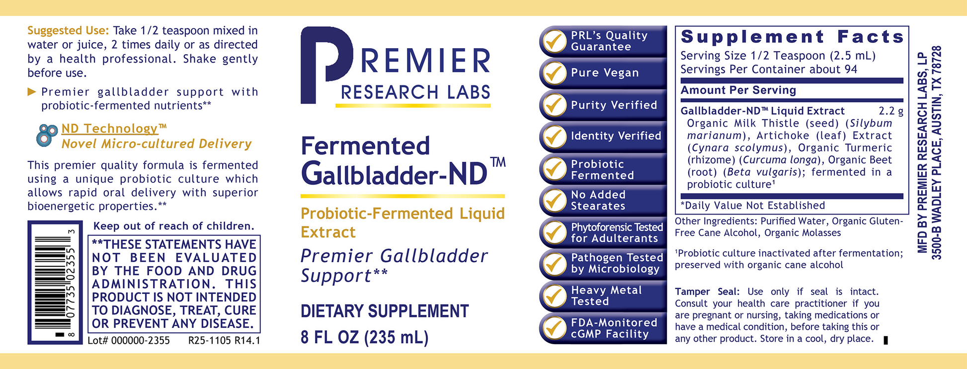 Fermented Gallbladder-ND™, Premier full label