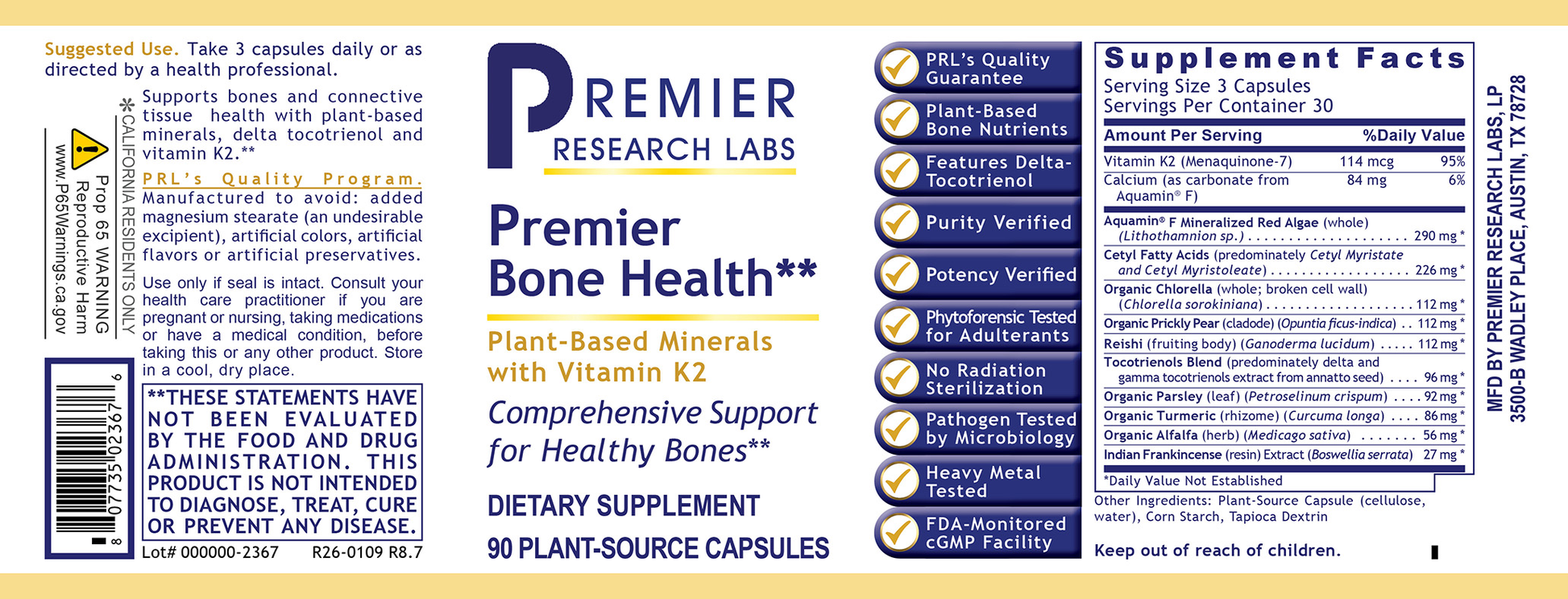 Bone Health, Premier full label
