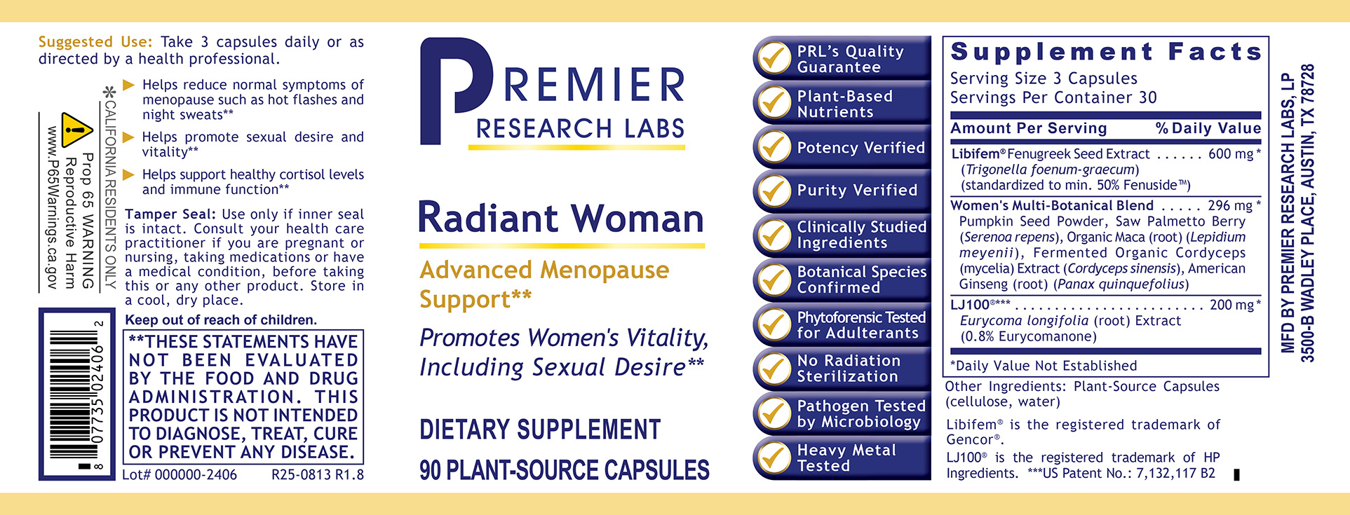 Radiant Woman, Premier full label