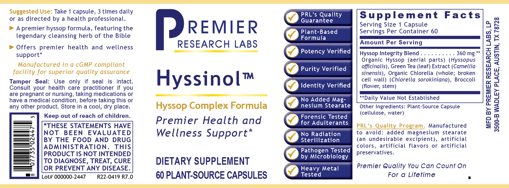 Hyssinol™ full label