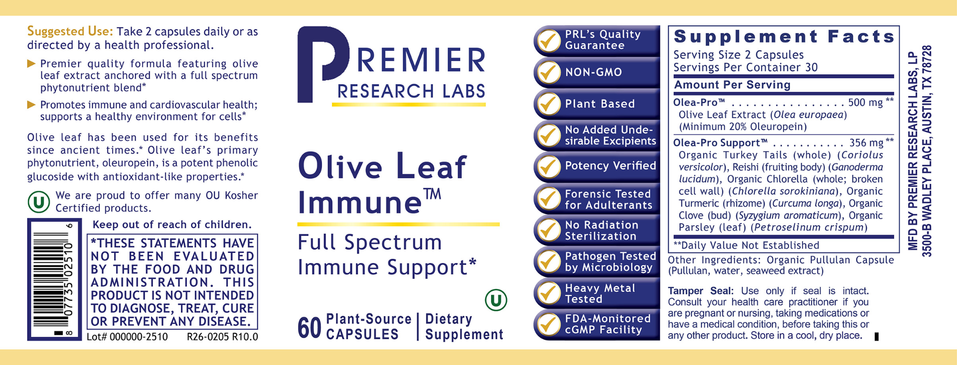 Olive Leaf Immune™ full label