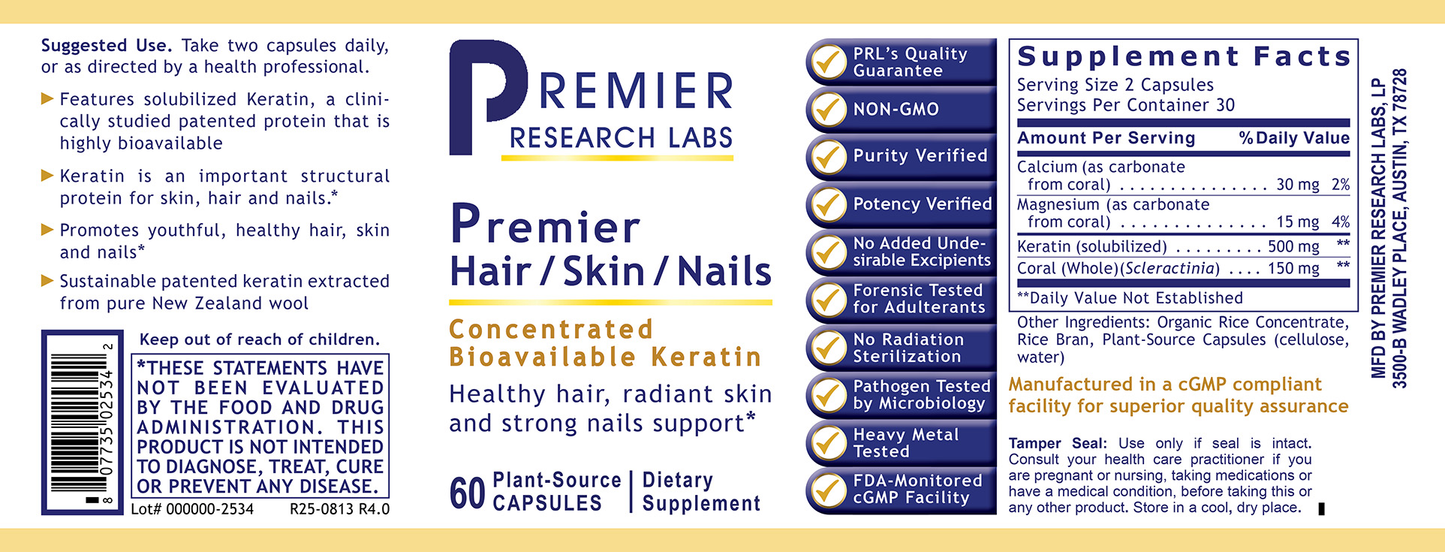 Hair/Skin/Nails, Premier full label