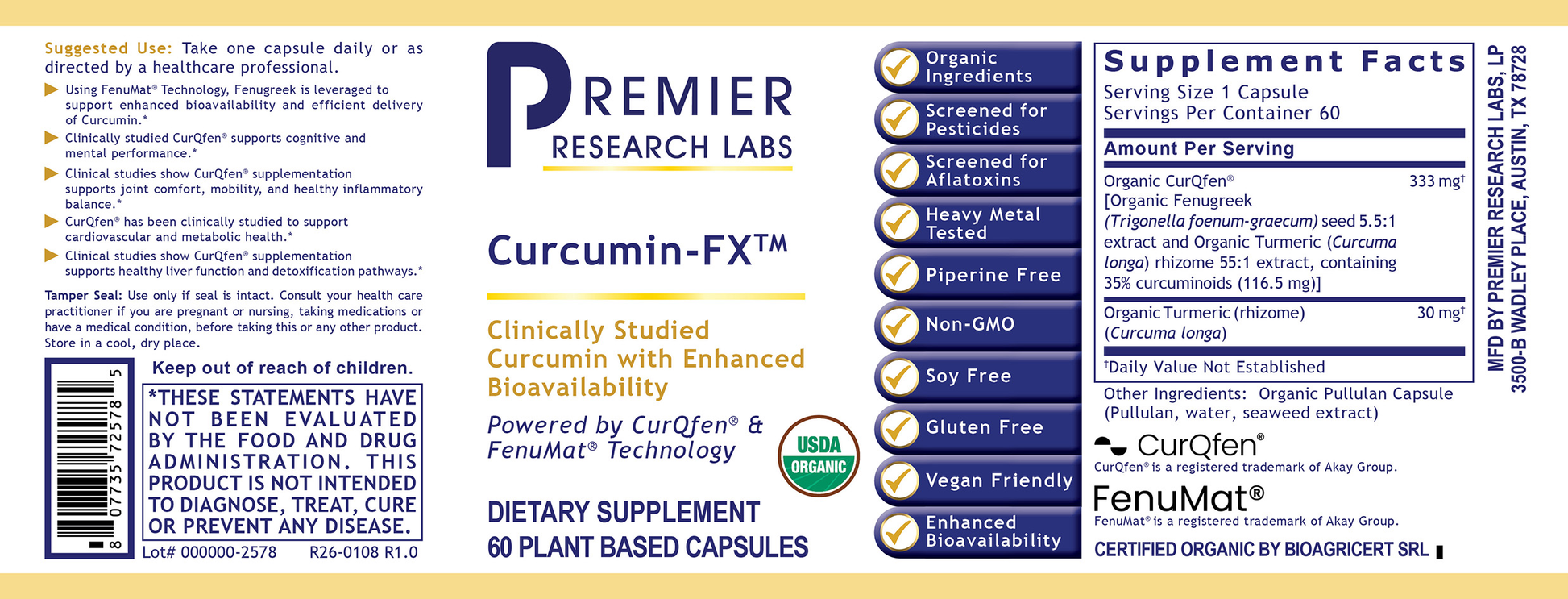 Curcumin-FX™ full label