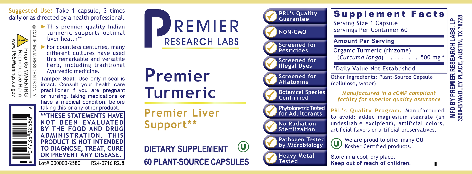 Turmeric, Premier full label