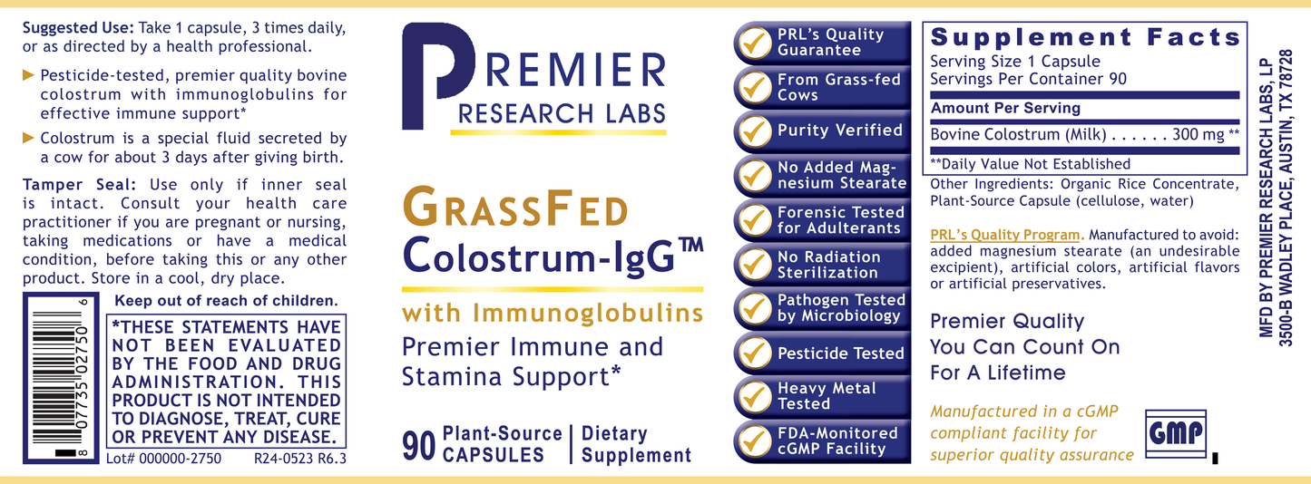 Colostrum-IgG™, Premier (Caps) full label