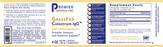 Colostrum-IgG™, Premier (Powder) full label