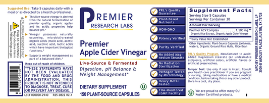 Apple Cider Vinegar, Premier full label