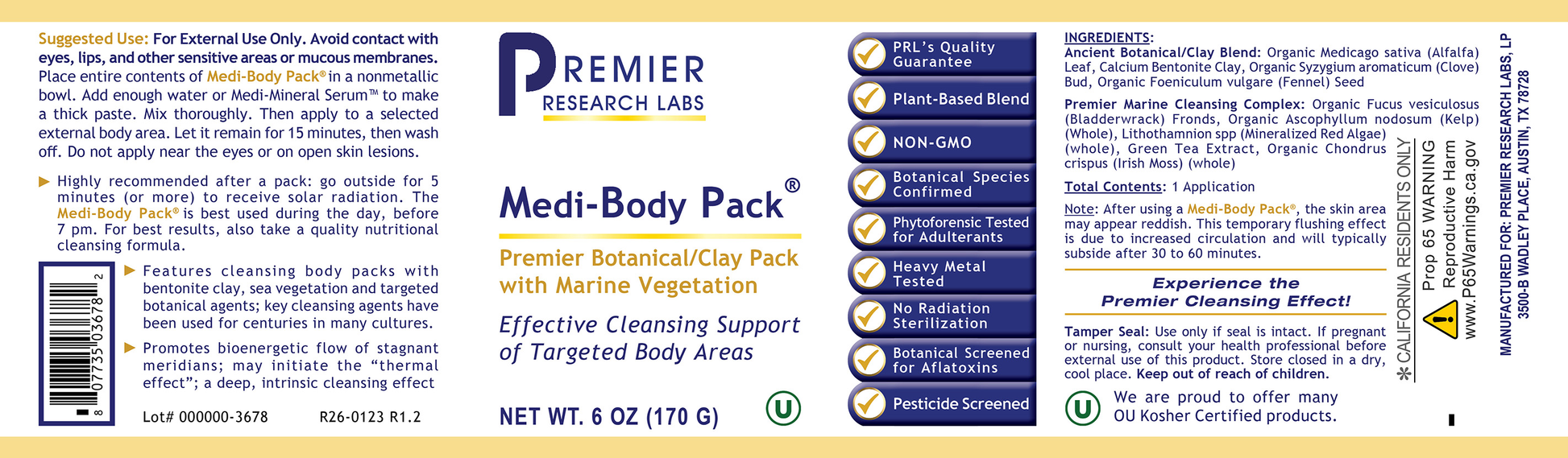 Medi Body Pack® full label