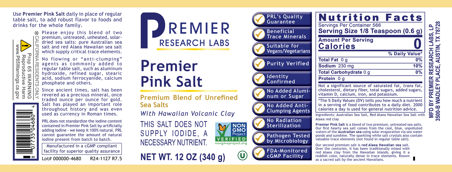 Pink Salt, Premier (12 oz) full label