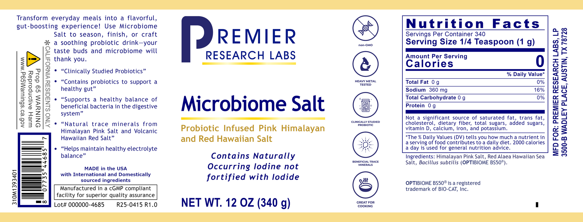 Microbiome Salt, Premier full label