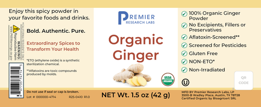Organic Ginger Spice Powder full label