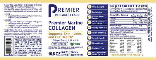 Collagen, Premier Marine full label